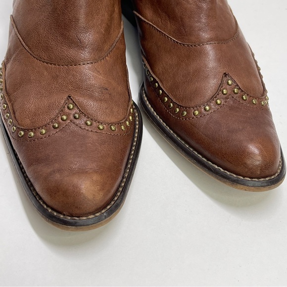 JOHN FLUEVLOG Brown Leather Chelsea Brogue Boots 6 - Picture 7 of 11